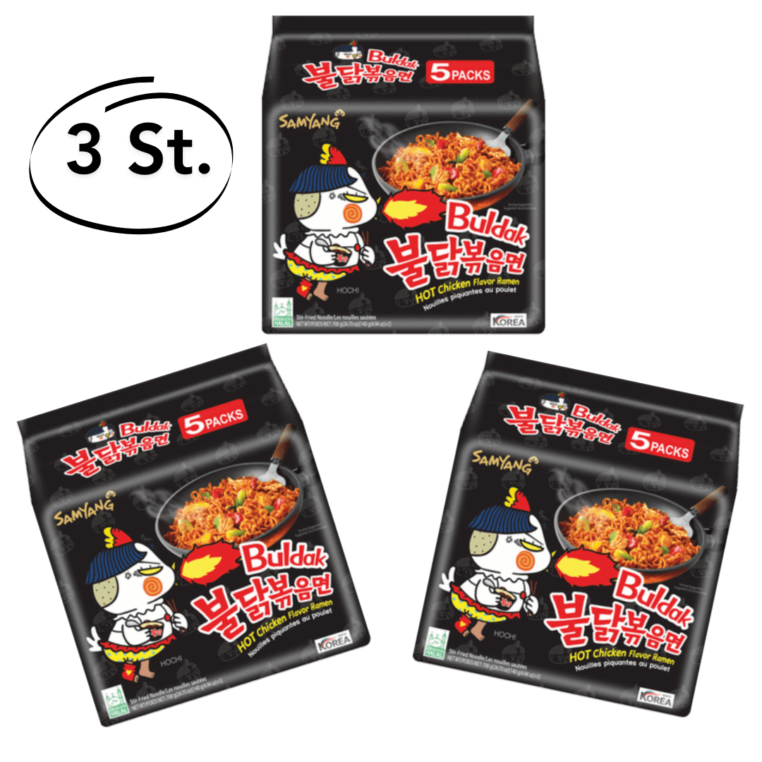 Samyang Instant Nudeln Buldak Nudeln Scharfes Huhn Ramen 140 g x 5 Packungen Maxi-Sets