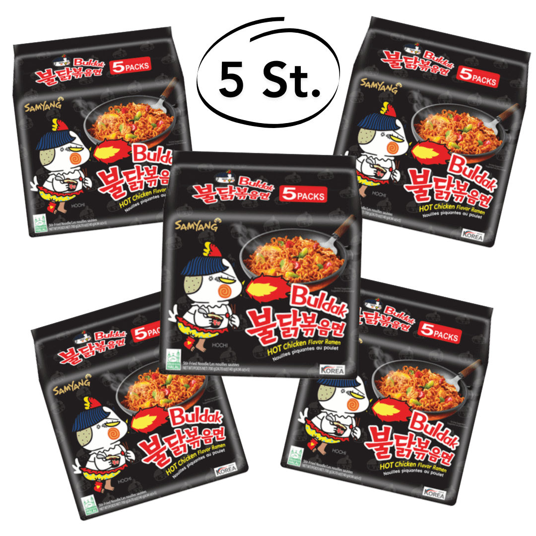 Samyang Instant Nudeln Buldak Nudeln Scharfes Huhn Ramen 140 g x 5 Packungen Maxi-Sets