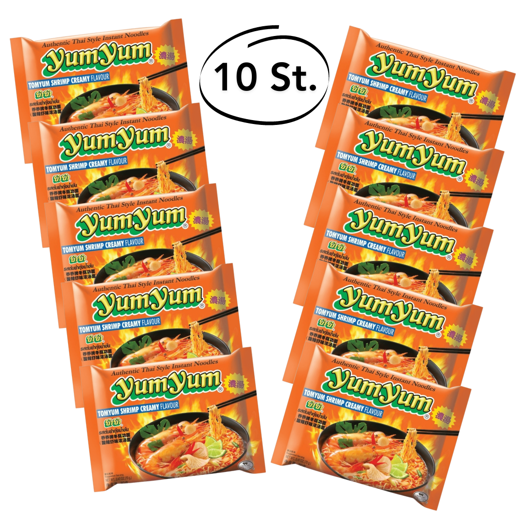 YumYum Instant Nudeln Tom Yum Shrimp Creamy Flavor 70 g Multi-Pack